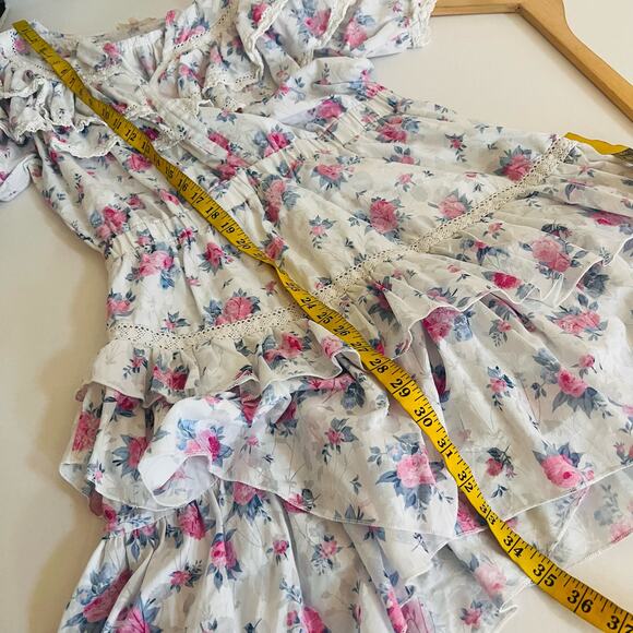 Fanco Multicolored Floral Ruffle Dress Size L Large - Picture 6 of 7